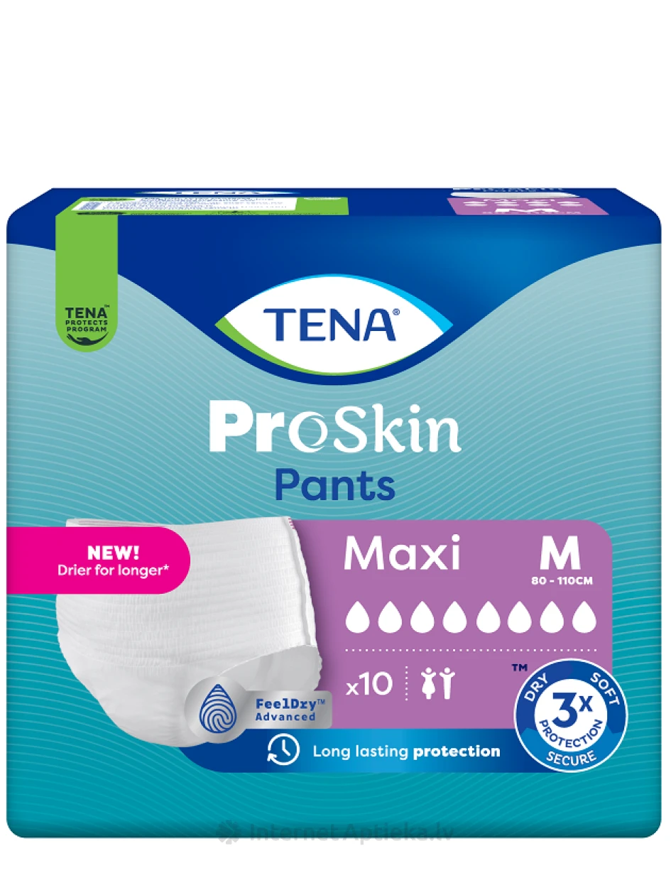 Tena Pants Maxi подгузники-трусы для взрослых, M, 10 шт. | internetaptieka.lv