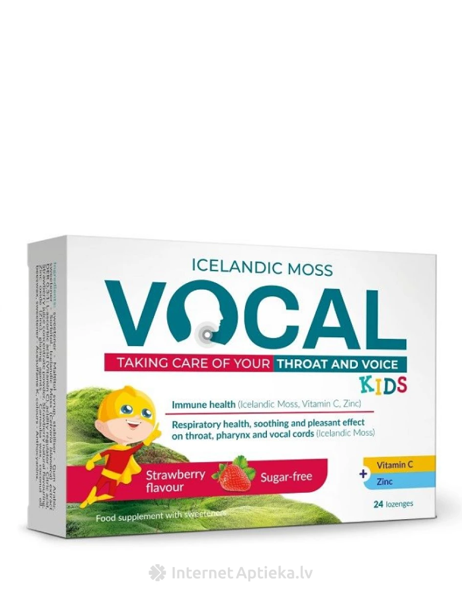Vocal Kids Strawberry pastillid, 24 pc. | internetaptieka.lv