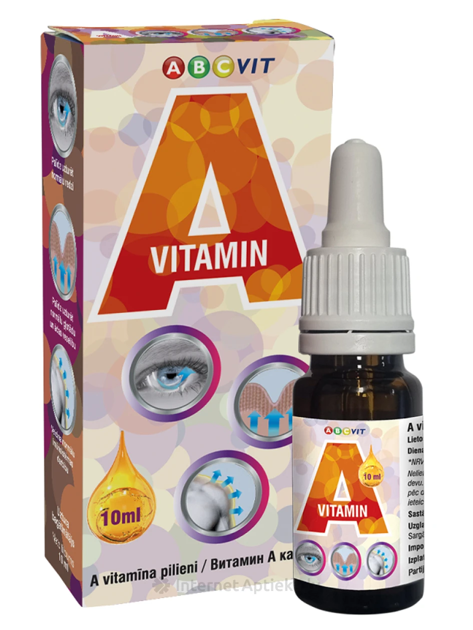 ABCvit A VITAMIN pilieni ar pipeti, 10 ml | internetaptieka.lv
