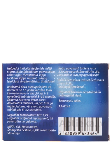 Nalgedol 220 мг, 20 таблеток | internetaptieka.lv