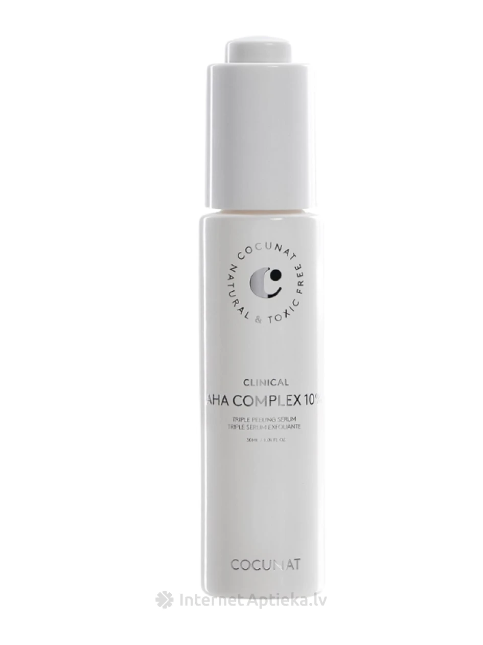 Cocunat Clinical AHA Complex 10% nakts pīlings, 30 ml | internetaptieka.lv