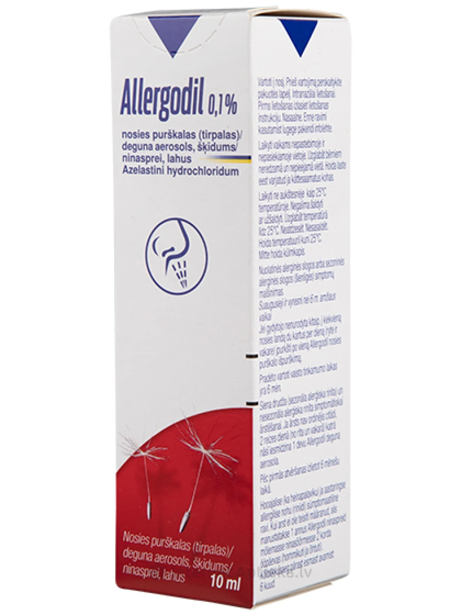 Allergodil 0.1% deguna aerosols, 10 ml | internetaptieka.lv