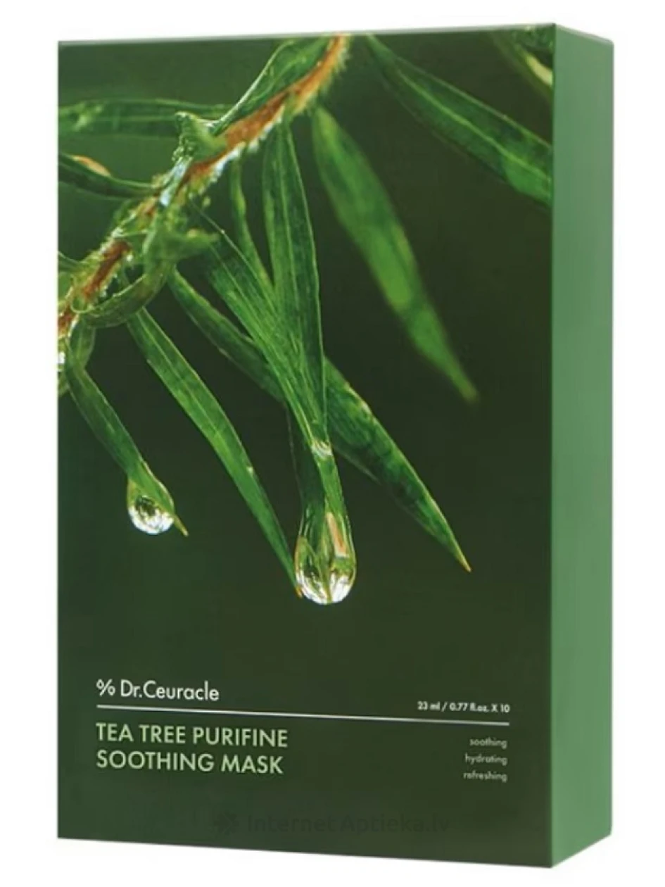Dr. Ceuracle Tea Tree Purifine Nomierinošā auduma maska, 10×23 ml | internetaptieka.lv