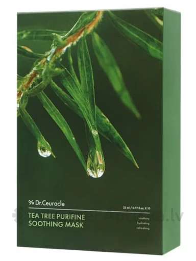 Dr. Ceuracle Tea Tree Purifine Успокаивающая тканевая маска, 10×23 мл | internetaptieka.lv