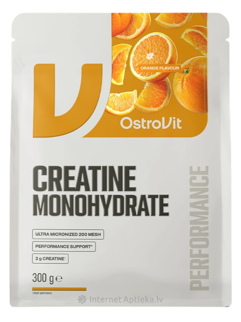 OstroVit Creatine Monohydrate Orange pulveris, 300 g | internetaptieka.lv