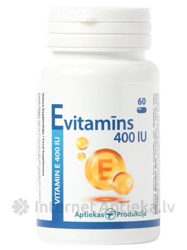 E Vitamīns 400 IU, 30 kapsulas | internetaptieka.lv