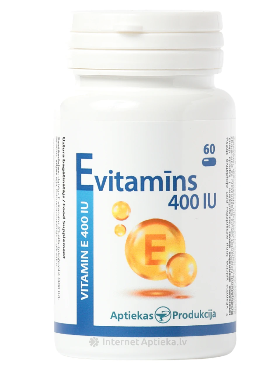 Витамин Е 400 IU, 30 капсулы | internetaptieka.lv