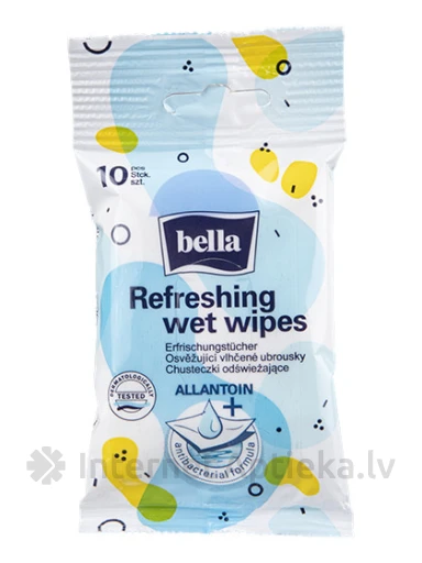 Bella Антибактериальные влажные салфетки, 10 шт. | internetaptieka.lv