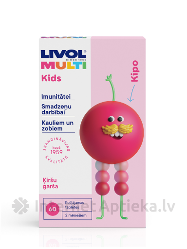 Livol Multi Kids жевательные таблетки со вкусом вишни, 60 таблеток