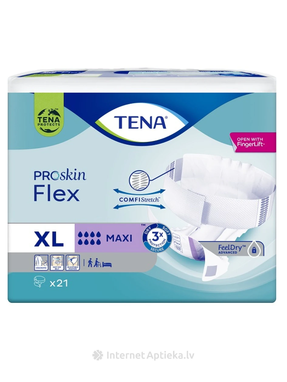 Tena Flex Maxi XL ar jostu stiprināmas augstākās uzsūktspējas biksītes, 21 gb. | internetaptieka.lv