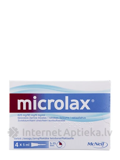 Microlax rektālais šķīdums 5 ml, 4 gab. | internetaptieka.lv