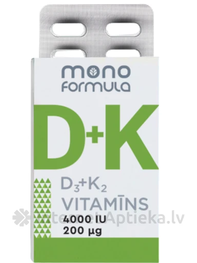 Mono Formula - D3+K2 vitamīns, 30 kapsulas | internetaptieka.lv