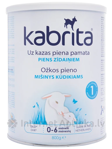 Kabrita 1 Goat Milk  mākslīgais piena maisījums uz kazas piena pamata 0-6m, 800 g | internetaptieka.lv