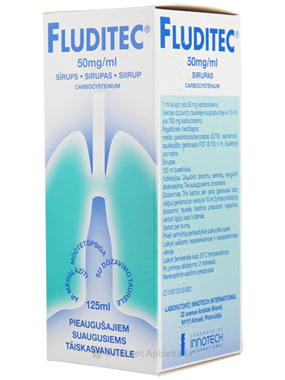 Fluditec sīrups 5%, 125 ml | internetaptieka.lv
