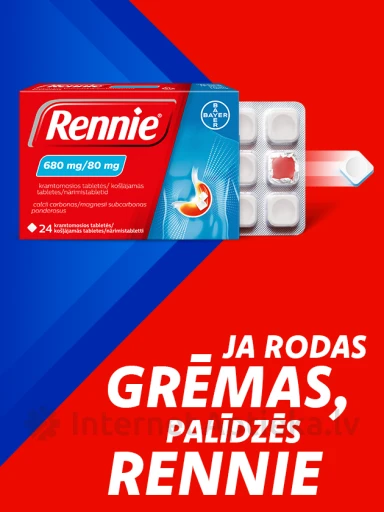 Rennie 680 mg/80 mg, 24 таблеток | internetaptieka.lv