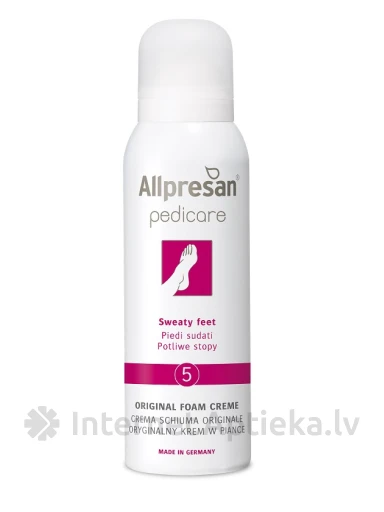 ALLPRESAN 5 пена-крем от потливости ног, 125 мл | internetaptieka.lv