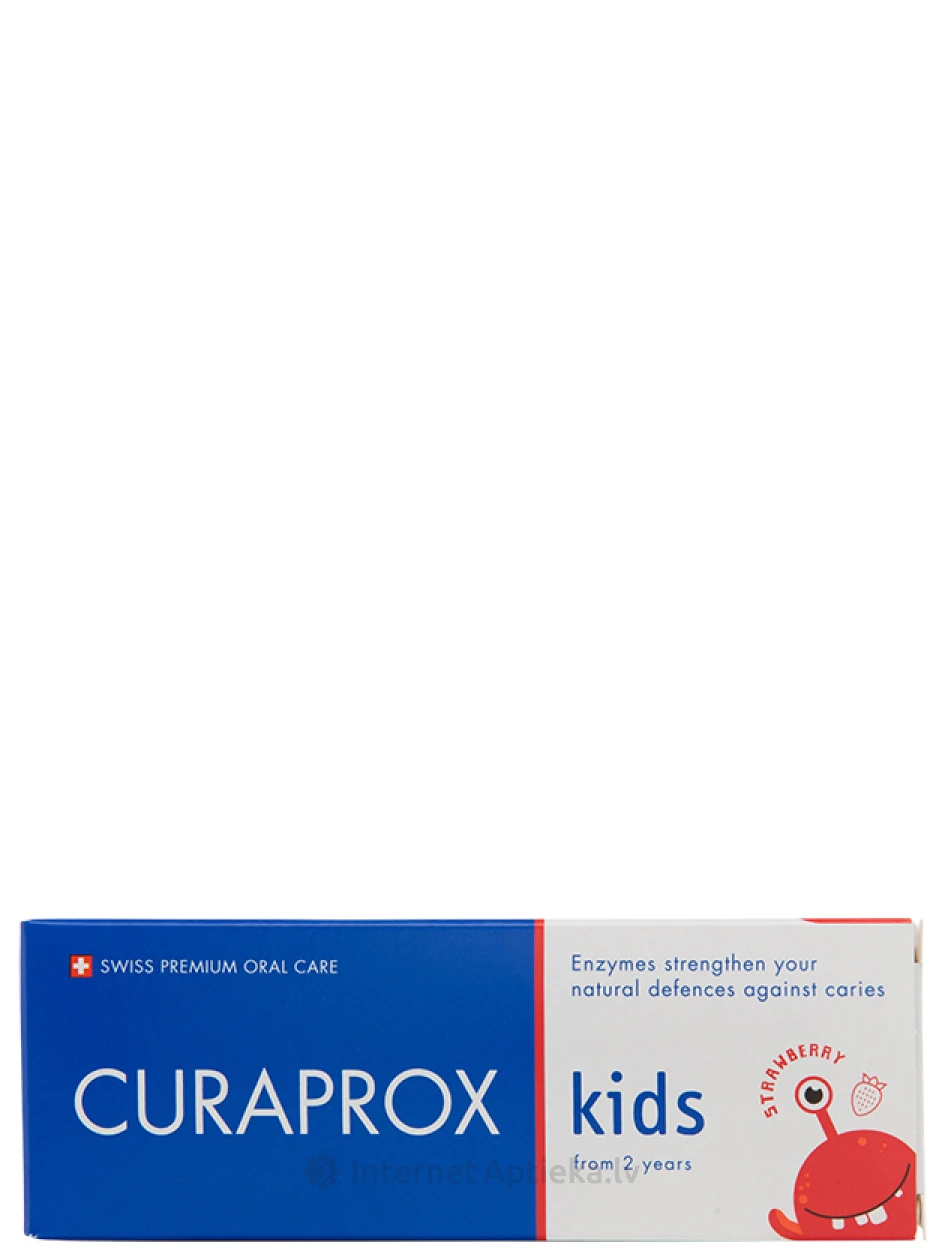 Зубная паста Curaprox kids со вкусом клубники, с содержания фторида 950 г/дм3, 60 мл | internetaptieka.lv
