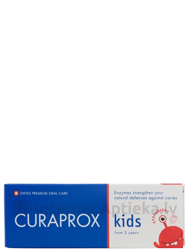 Curaprox laste maasikamaitseline hambapasta, fluoriidisisaldus 950 ppm, 60 ml | internetaptieka.lv