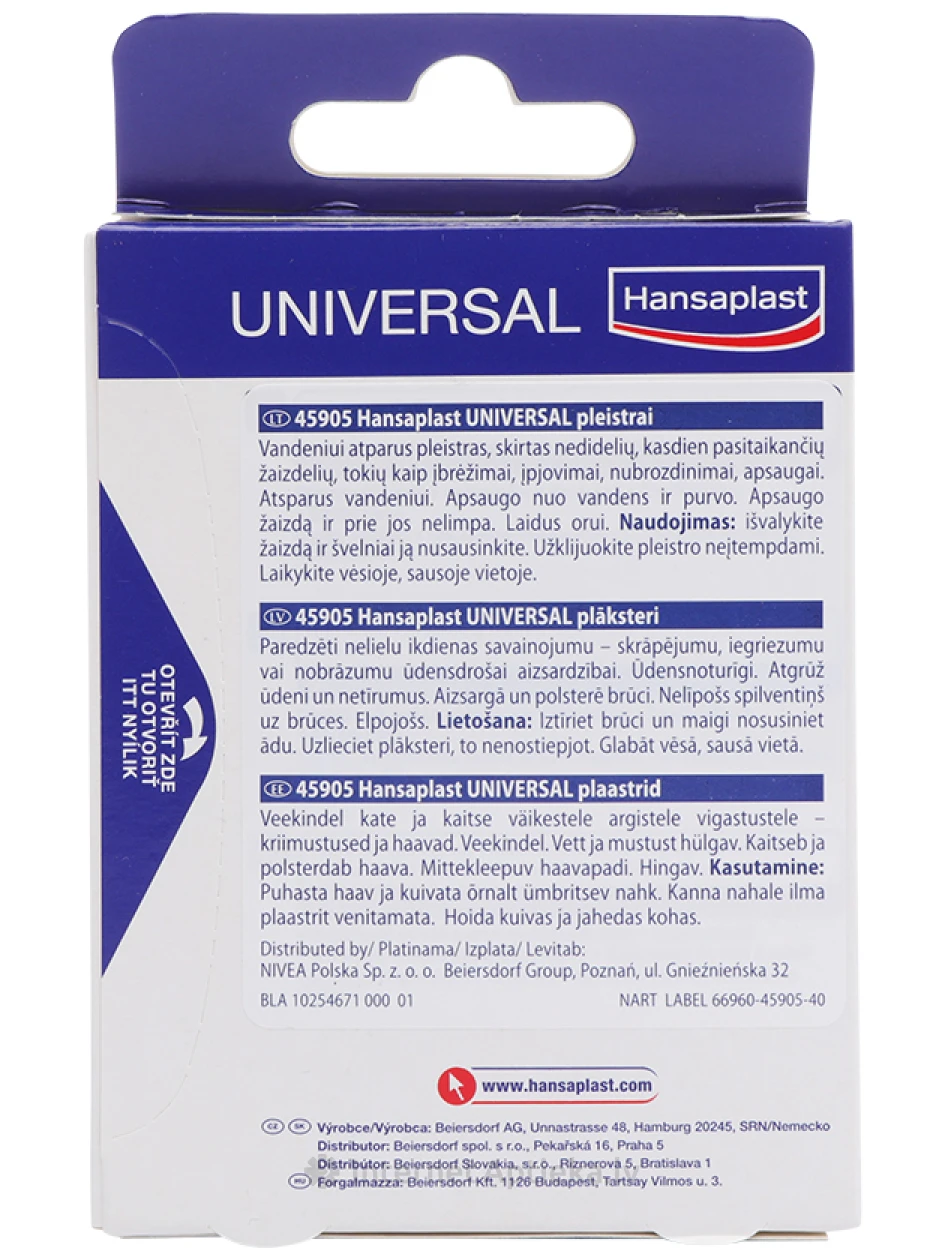 Hansaplast Universaalsed veekindlad plaastrid, 10 tk. | internetaptieka.lv