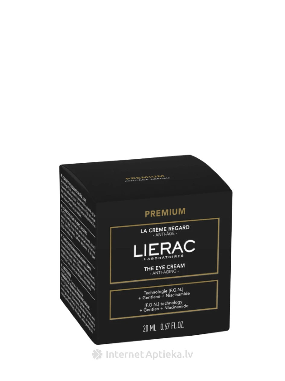 LIERAC PREMIUM pretnovecošanās acu krēms visiem sejas ādas tipiem, 20 ml | internetaptieka.lv