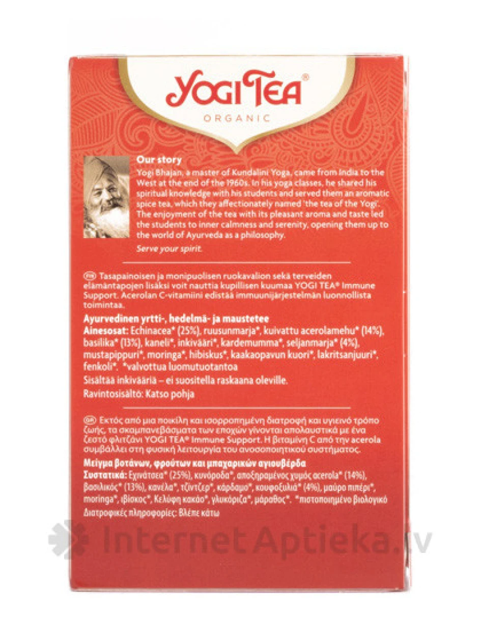 Tēja Yogi Immune Support, 17 paciņas | internetaptieka.lv