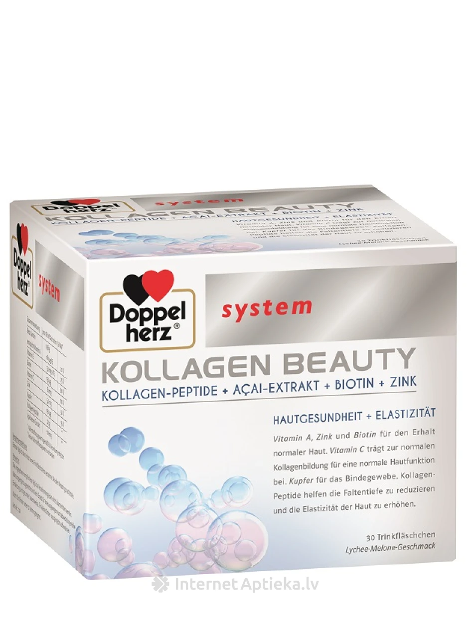 Doppelherz System Beauty Kolagēna ampulas iekšķīgai lietošanai, 30 gb. | internetaptieka.lv