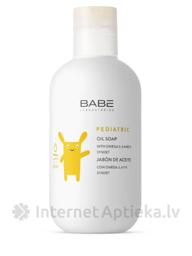 Babē Pediatric eļļas ziepes bērniem ar Omega-3 un Omega-6, 200 ml | internetaptieka.lv