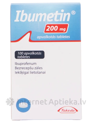 Ibumetin 200 mg, 100 apvalkotās tabletes | internetaptieka.lv