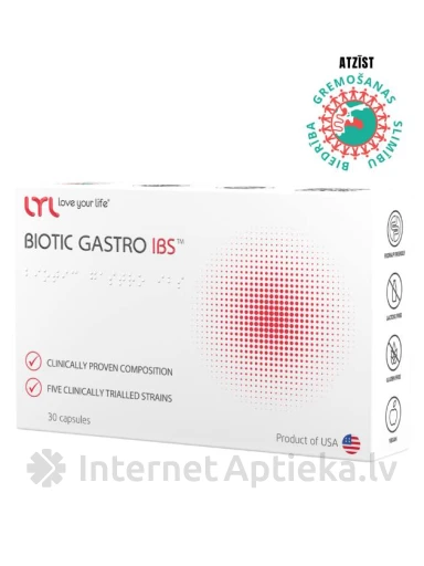LYL BIOTIC GASTRO IBS, 30 kapsulas | internetaptieka.lv
