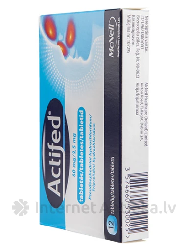 Actifed, 12 tabletes | internetaptieka.lv