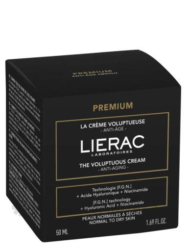 LIERAC PREMIUM VOLUPTUOUS vananemisvastane kreem normaalsele ja kuivale näonahale, 50 ml | internetaptieka.lv
