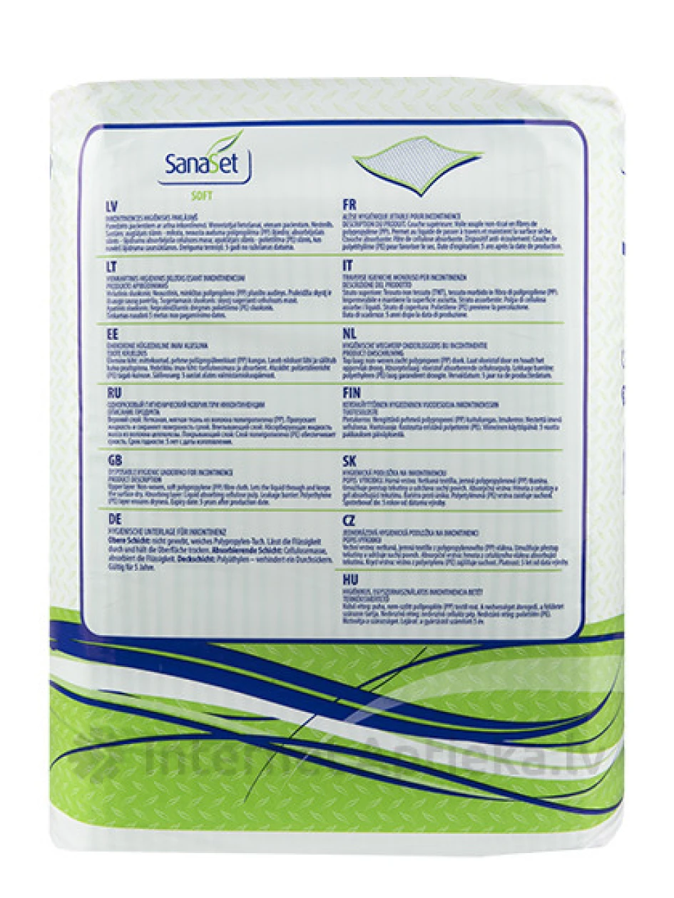 SanaSet paladziņš Soft 60cm x 60cm, 30 gab. | internetaptieka.lv