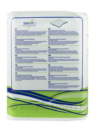 SanaSet paladziņš Soft 60cm x 60cm, 30 gab. | internetaptieka.lv
