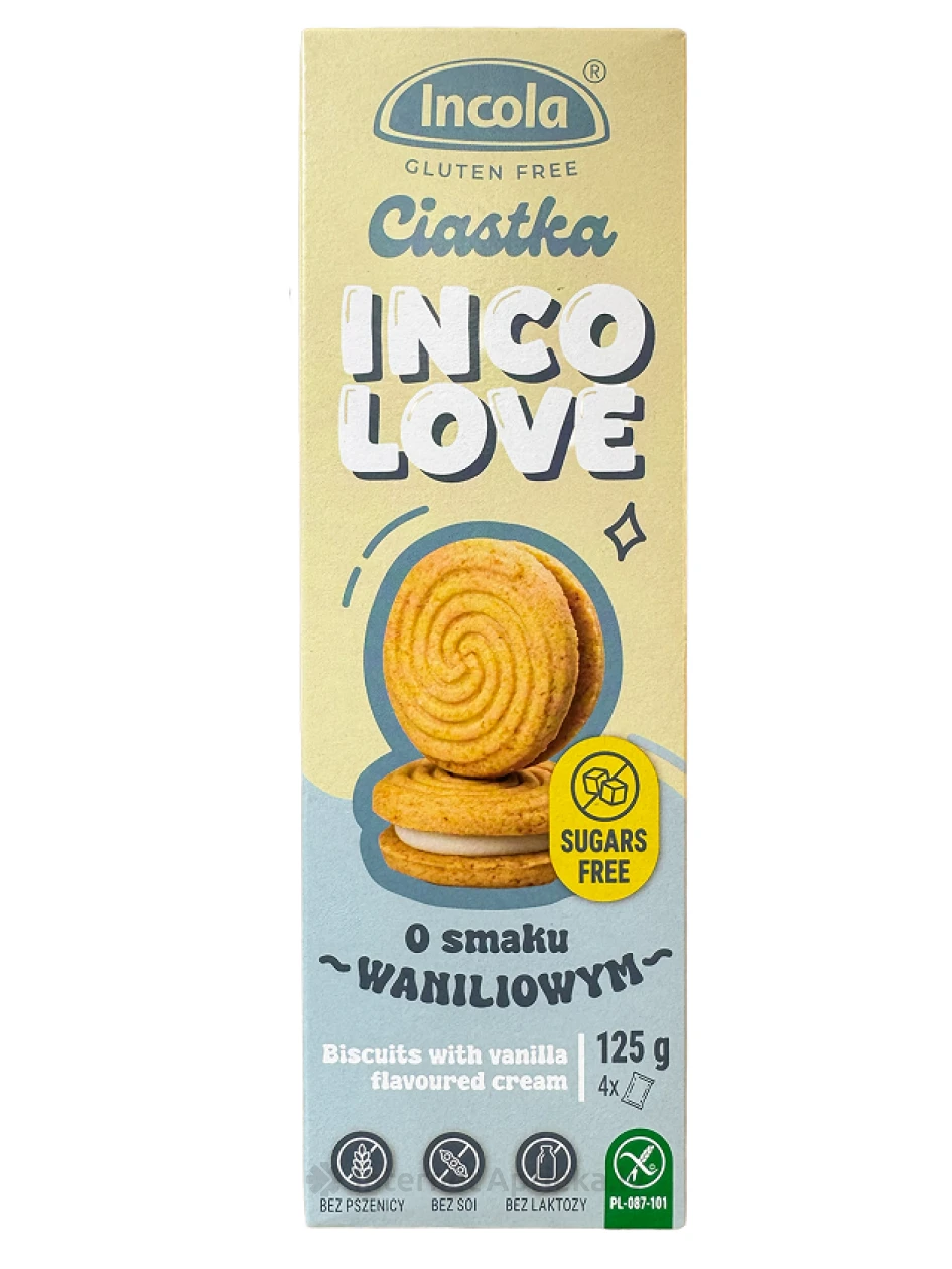 INCOLA Gluten-free Kakao cepumi ar vaniļas garšas krēmu, 125 g | internetaptieka.lv
