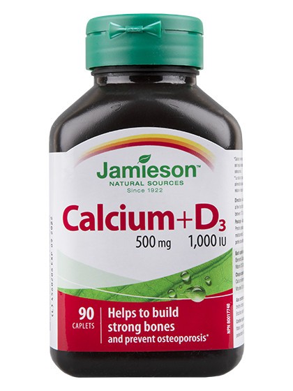 Jamieson Calcium 500 mg + D3 1000IU, 90 tabletes