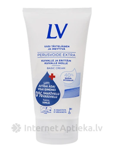 LV Extra Pamatkrēms ķermenim jutīgai ādai, 150 ml | internetaptieka.lv