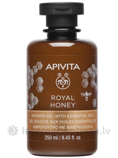 APIVITA ROYAL HONEY kreminis dušo gelis su eteriniais aliejais ir medumi, 250 ml | internetaptieka.lv