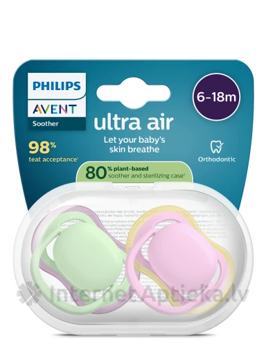 Philips Avent Ultra Air 6-18 мес. соска, 2 шт. | internetaptieka.lv