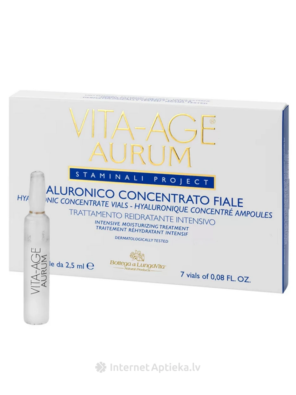 VITA-AGE AURUM hyaluronskābes ampulas, 7 gb. | internetaptieka.lv
