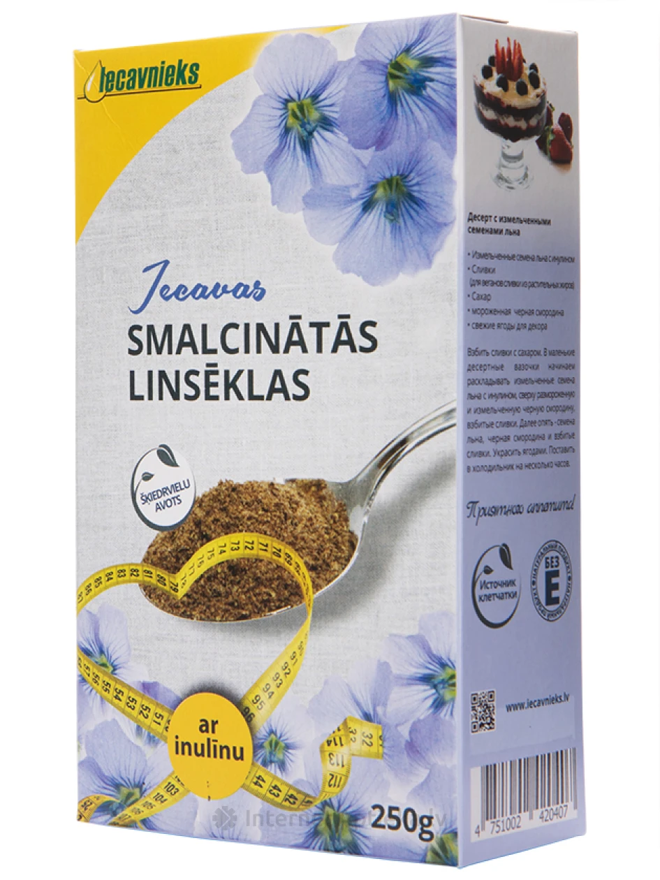 Iecavnieks Измельченные льняные семена с инулином, 250 г | internetaptieka.lv
