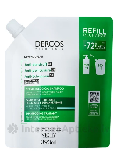 Vichy Dercos DS pretblaugznu šampūns taukainiem matiem, 390 ml | internetaptieka.lv