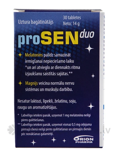 ProsenDuo melatoniin + magneesium, 30 tabletti | internetaptieka.lv