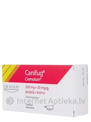 Canifug Cremolum Kombi, vaginālās svecītes 3 gb. + 2% krēms 20 g | internetaptieka.lv