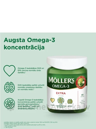 Möller’s Omega-3 Extra, 60 капсул | internetaptieka.lv