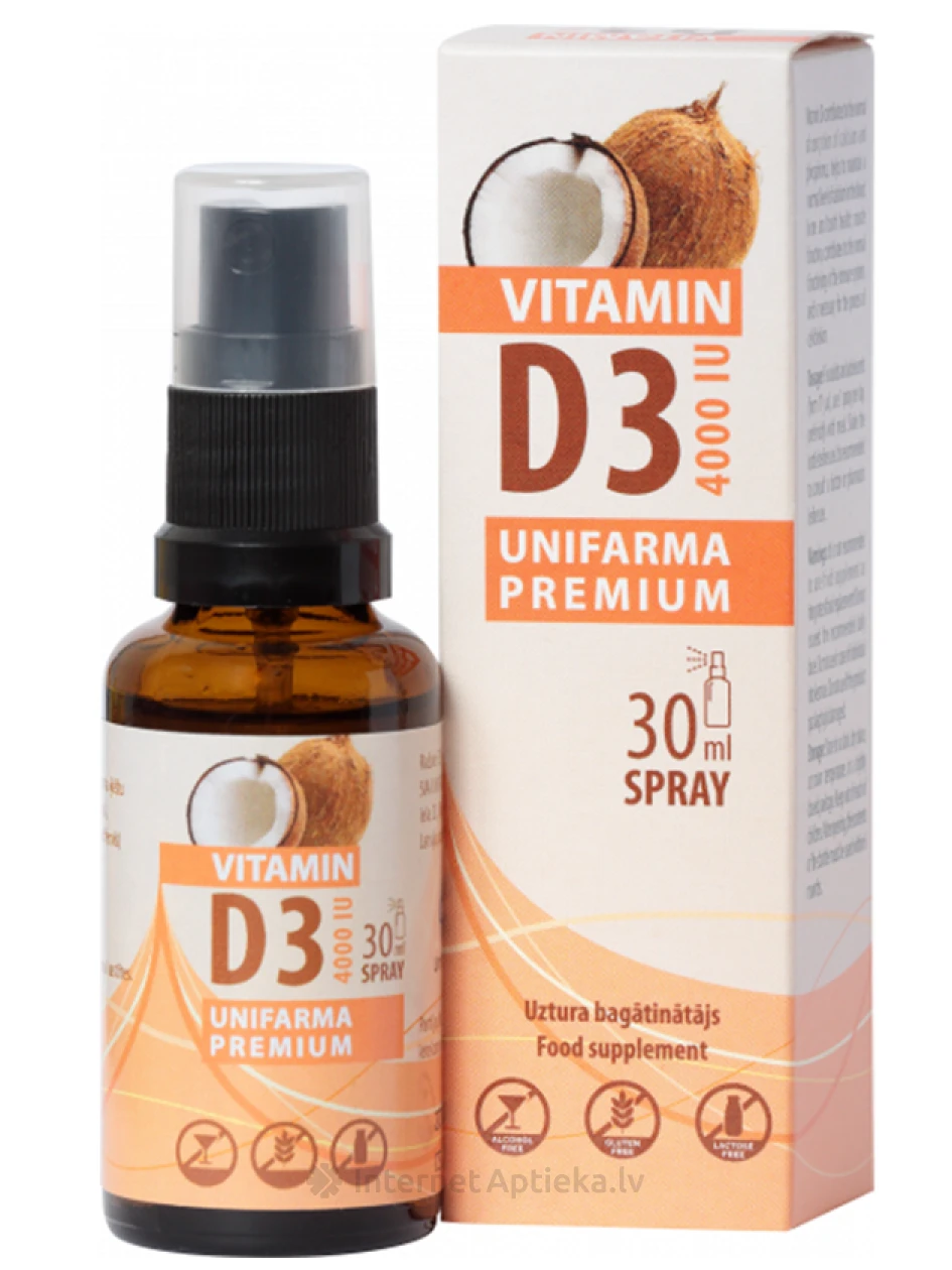 Unifarma Premium D3 vitamin sprejs, 30 ml | internetaptieka.lv
