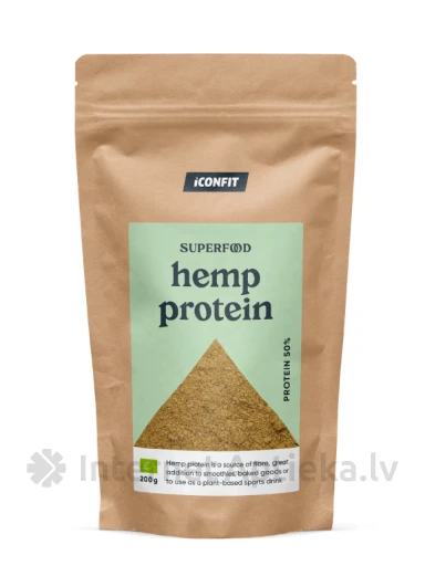 ICONFIT Organic Hemp Protein 50%, 200 g | internetaptieka.lv