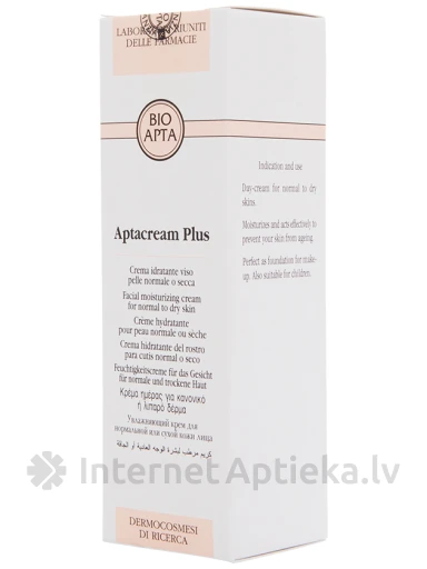 Bioapta Aptacream Plus mitrinošs krēms normālai un sausai sejas ādai, 50 ml | internetaptieka.lv