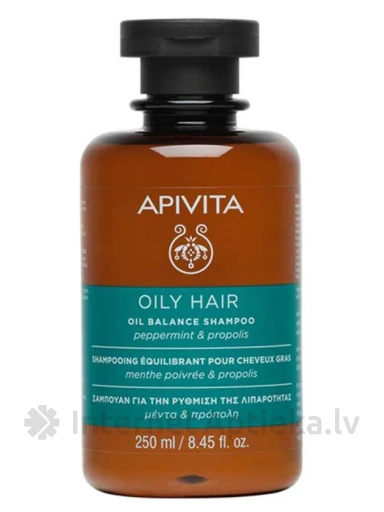 APIVITA Oil Balance Šampūnas riebiai plaukams, 250 ml | internetaptieka.lv