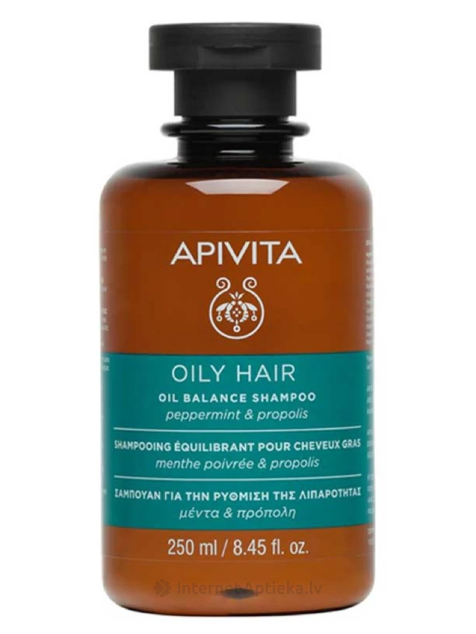 APIVITA Oil Balance Šampoon rasusele juustele, 250 ml | internetaptieka.lv