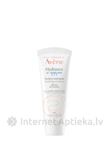 AVENE HYDRANCE UV-LIGHT Увлажняющая эмульсия для комбинированной кожи, 40 мл | internetaptieka.lv